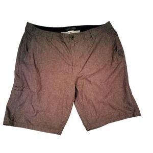 dahui hybrid men's shorts brown size 38 inseam 11" button zip fly drawstring